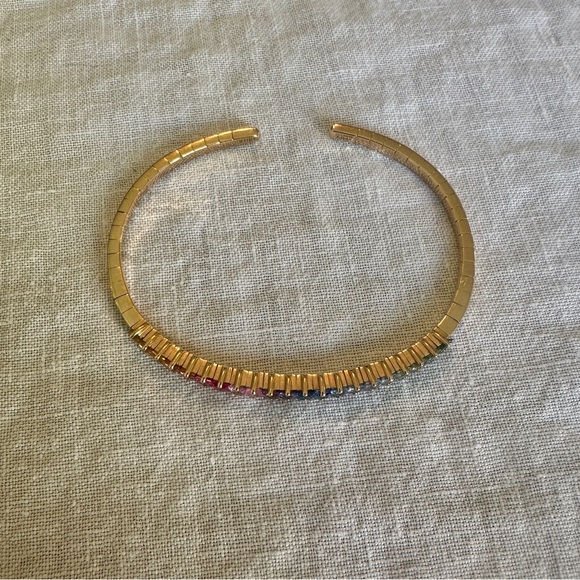 SUZANNE KALAN | Flexible Bangle Bracelet | Princess-Cut Rainbow Sapphires - Picture 6 of 10